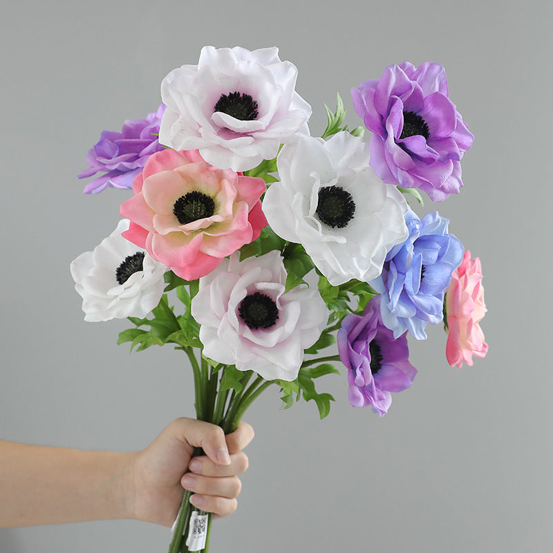 Bulk 16" Artificial Anemone Stems for Vase Centerpieces Home Wedding Bouquet Wholesale