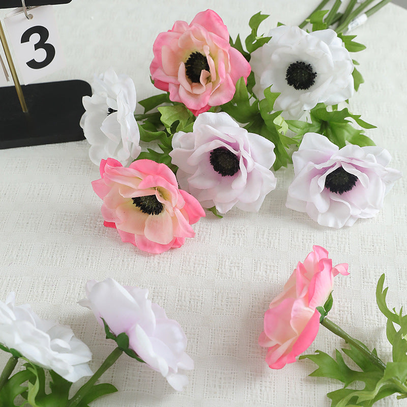Bulk 16" Artificial Anemone Stems for Vase Centerpieces Home Wedding Bouquet Wholesale