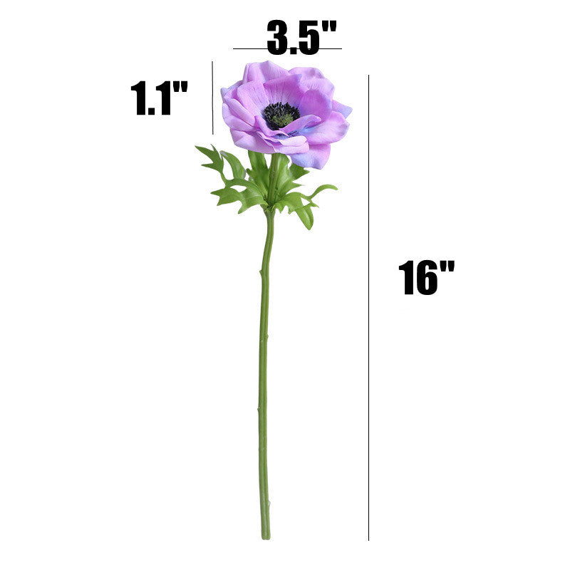 Bulk 16" Artificial Anemone Stems for Vase Centerpieces Home Wedding Bouquet Wholesale