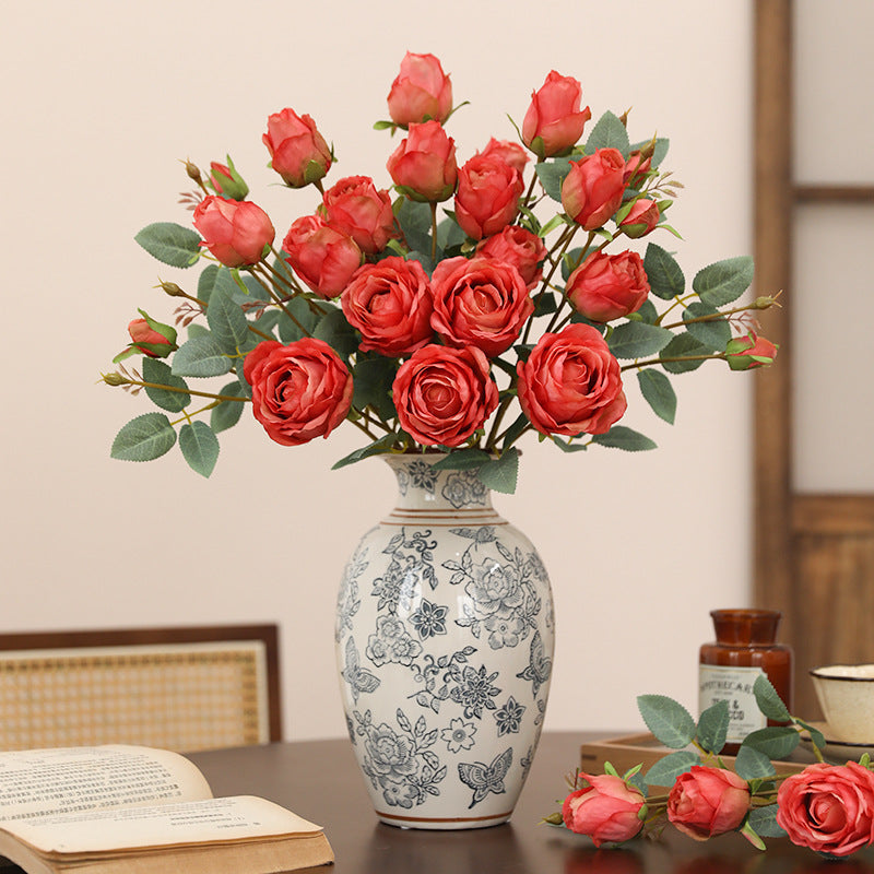 Bulk 26.4" Artificial Autumn Rose Stems Spray Realistic Fall Flowers for Fall Decor Thanksgiving Tabletop Wreath DIY Wholesale