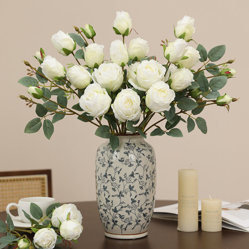 Bulk 26.4" Artificial Autumn Rose Stems Spray Realistic Fall Flowers for Fall Decor Thanksgiving Tabletop Wreath DIY Wholesale