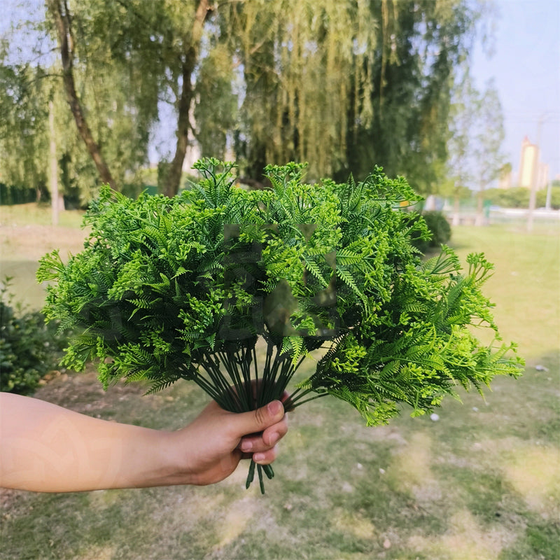 Bulk 8Pcs Artificial Plants Babys Breath UV Resistant Gypsophila Shrubs for Hanging Planters Window Box Front Porch Indoor Outside Decorations Wholesale
