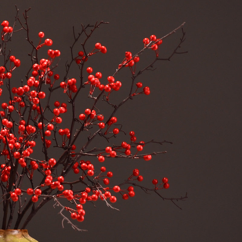 Lot de 12 bouquets de baies sacrées de 35 pouces pour grand vase, fleurs de naissance de décembre, vente en gros 