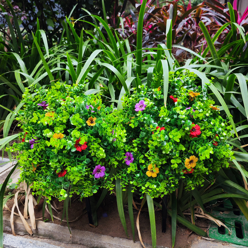 Bulk Exclusive 2pcs Artificial Boxwood Topiary Ball Flowers Bushes with Ground Spike Wholesale