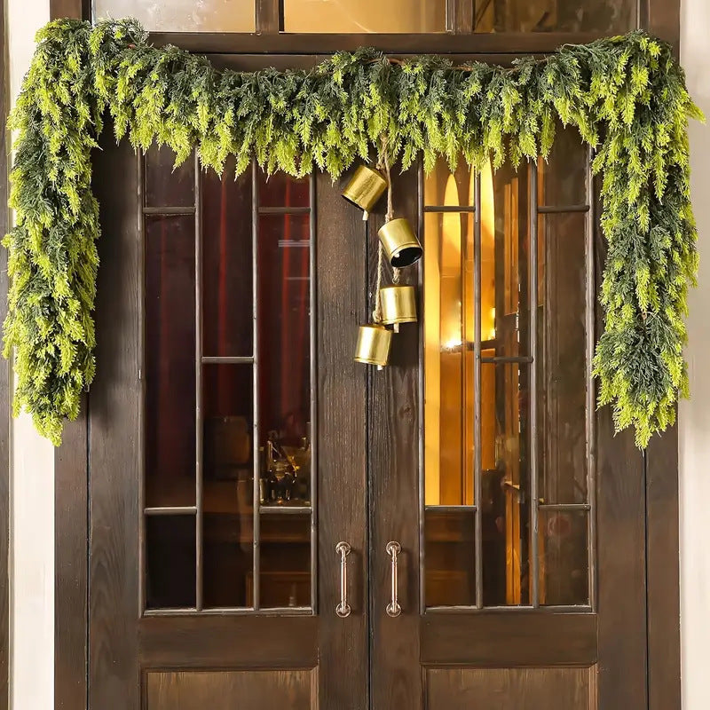 Bulk 6FT Christmas Cedar Garland with 162 Pine Tips  for Fireplace, Table, Mantle, Wall, Indoor, Outdoor Holiday Home Decorations