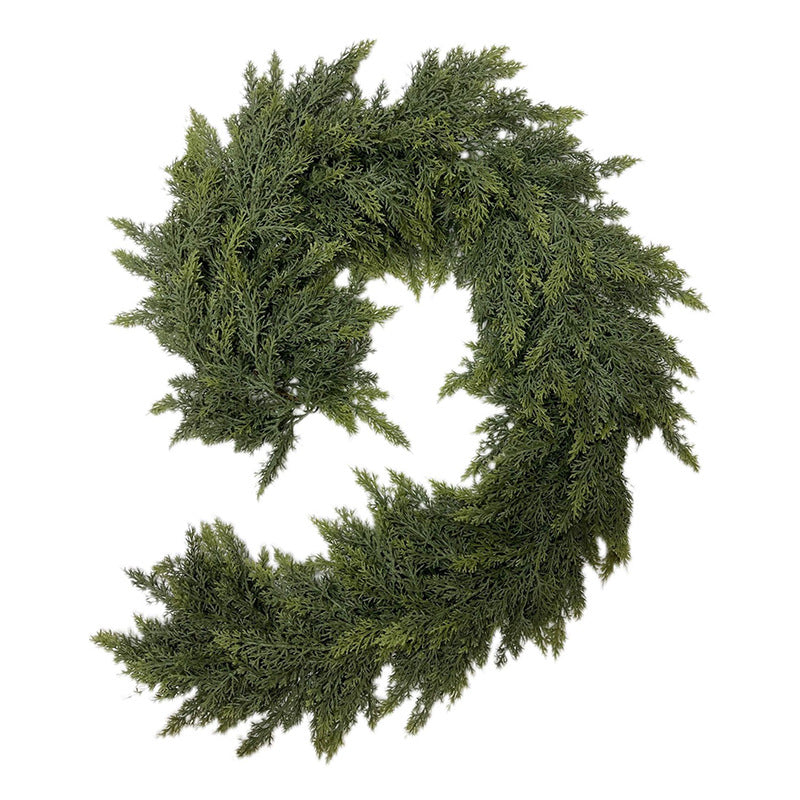 Bulk 6FT Christmas Cedar Garland with 162 Pine Tips  for Fireplace, Table, Mantle, Wall, Indoor, Outdoor Holiday Home Decorations