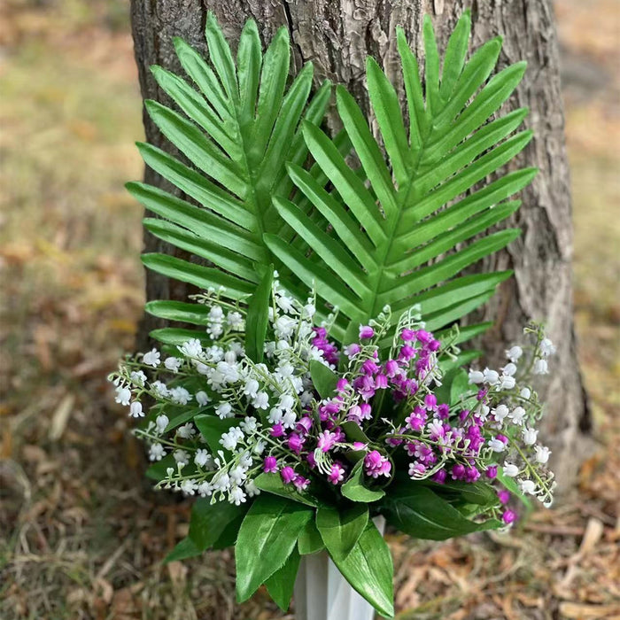 Bulk Artificial Cemetery Flowers Lily of The Valley Memorial Grave Vase Decorations Wholesale