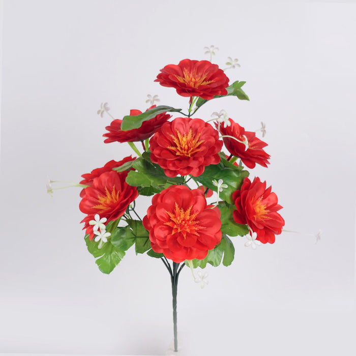 Bulk Artificial Cemetery Flowers for Grave Vase 9 Mum Flowers Memorial Sympathy for Loss Loved One Wholesale