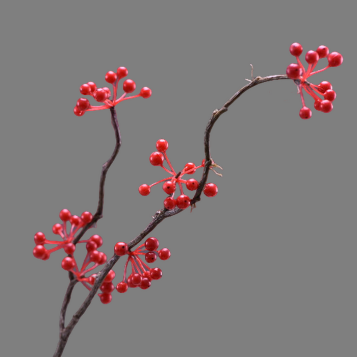 Premium Real Touch Holiday Red Artificial Berries Branch