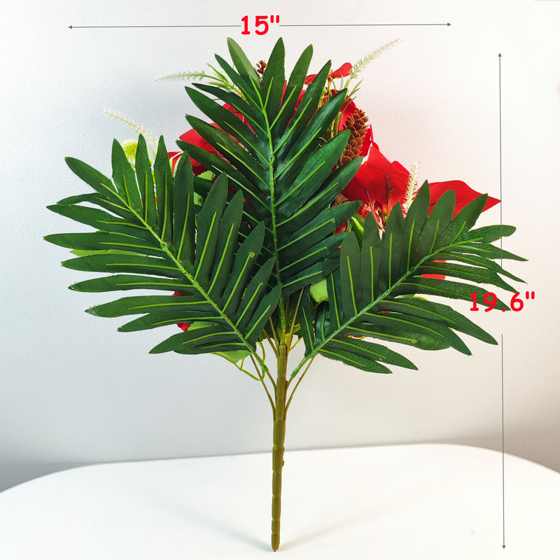 Bulk Exclusive 19 inches Tall Christmas Poinsettia Bush Bouquet Velvet Silk Flowers Wholesale