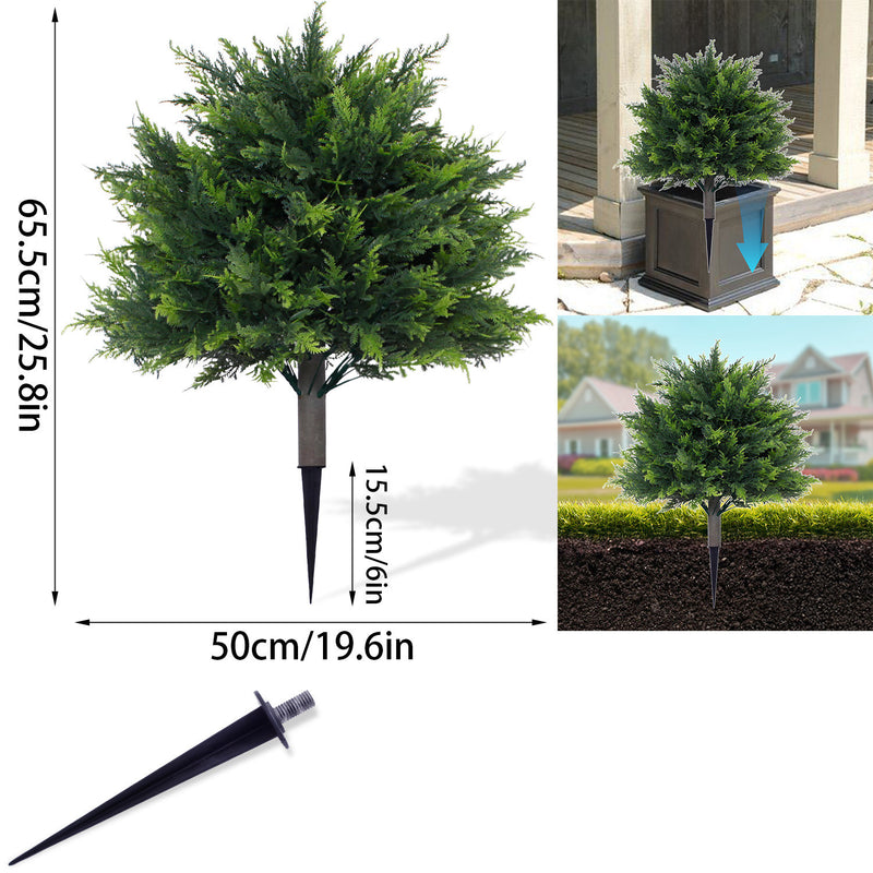 Bulk Artificial Topiary Outdoor Plants with Spike Bushes UV Resistant Fake Shrubs Wholesale