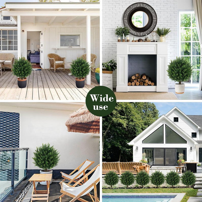 Bulk Artificial Topiary Outdoor Plants with Spike Bushes UV Resistant Fake Shrubs Wholesale