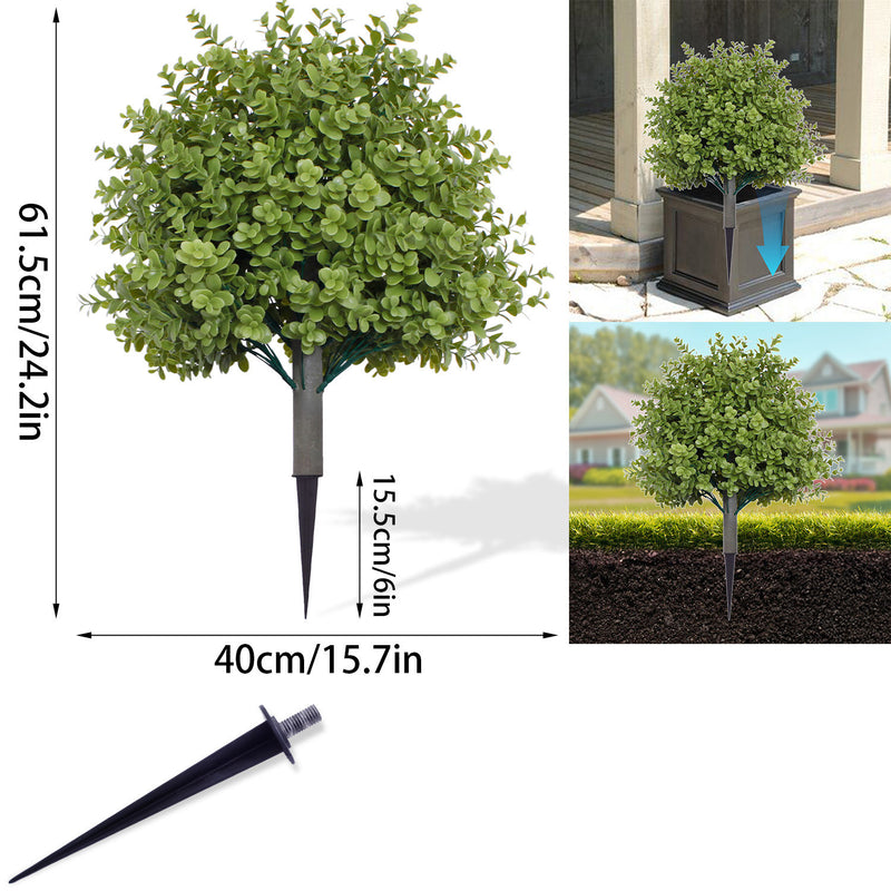 Bulk Artificial Topiary Outdoor Plants with Spike Bushes UV Resistant Fake Shrubs Wholesale