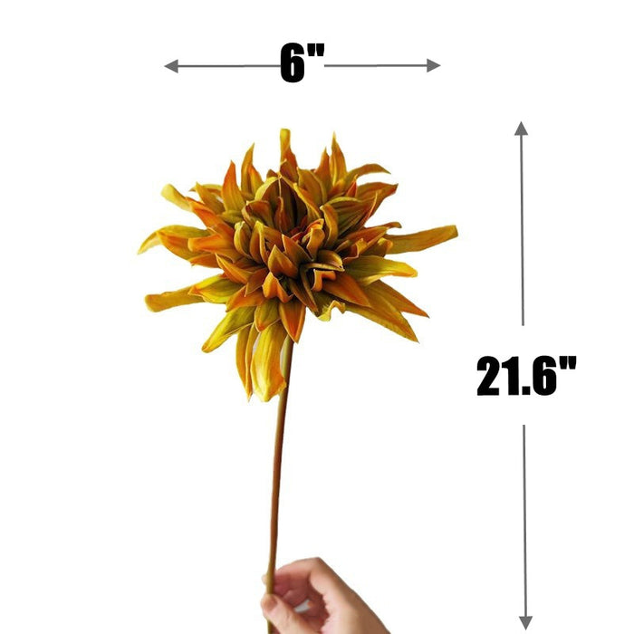 Bulk 21.6 inches Tall Vintage Dahlia Real Touch Stems Winter Dahlias Silk Flowers Wholesale