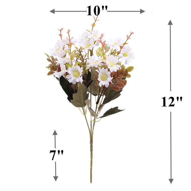 A granel, 12 Uds., 12 ", flores artificiales de seda de Daisy Bush, venta al por mayor