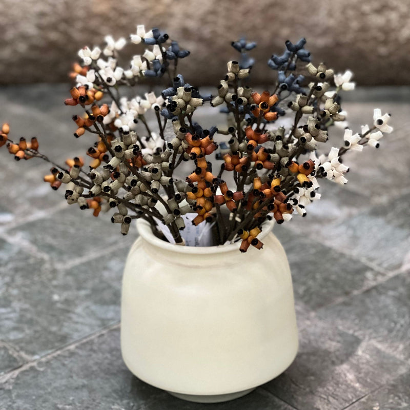 Bulk 300 Bundles 14.5" Artificial Eucalyptus Fruit Stems in Autumnal Hues Wholesale