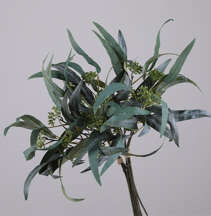 Clearance Bulk 1 Bundle 5 Stems Artificial Eucalyptus Plants With Fruits Greenery For Flower Arrangements Wholesale