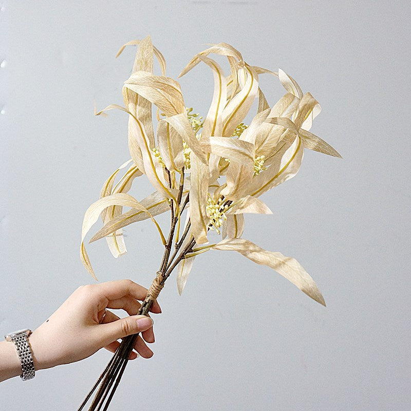 Clearance Bulk 1 Bundle 5 Stems Artificial Eucalyptus Plants With Fruits Greenery For Flower Arrangements Wholesale