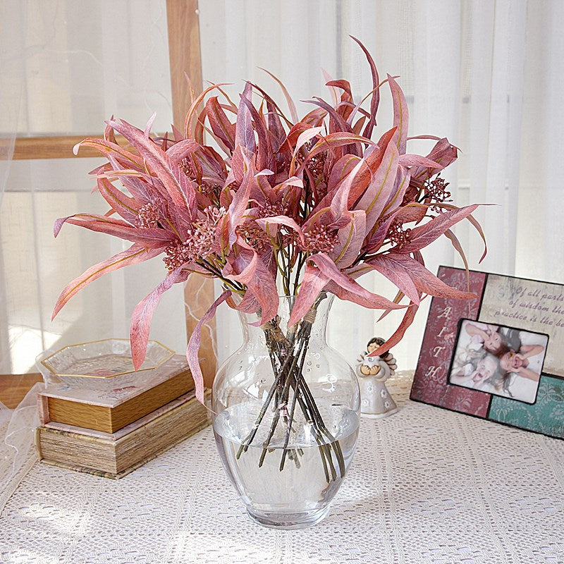 Clearance Bulk 1 Bundle 5 Stems Artificial Eucalyptus Plants With Fruits Greenery For Flower Arrangements Wholesale