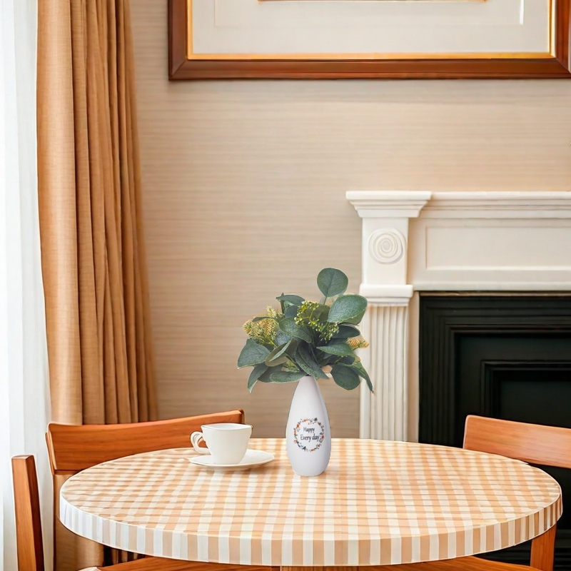 Bulk 12" Happy Artificial Eucalyptus Stems in Ceramic Vase Wholesale