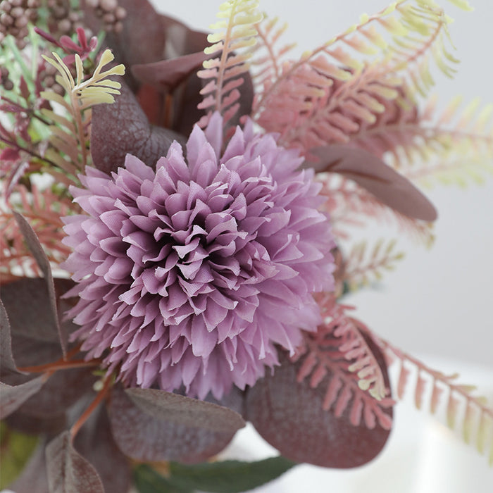 Bulk Fall Eucalyptus and Mum Bouquets Silk Flower Arrangement Autumn Wedding Decoration Wholesale