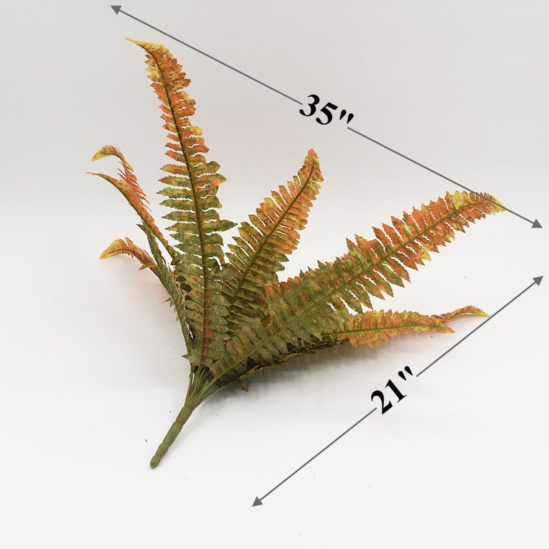Bulk 21 inches Tall Ferns Bush UV Resistant Fall Plants for Outdoors Wholesale