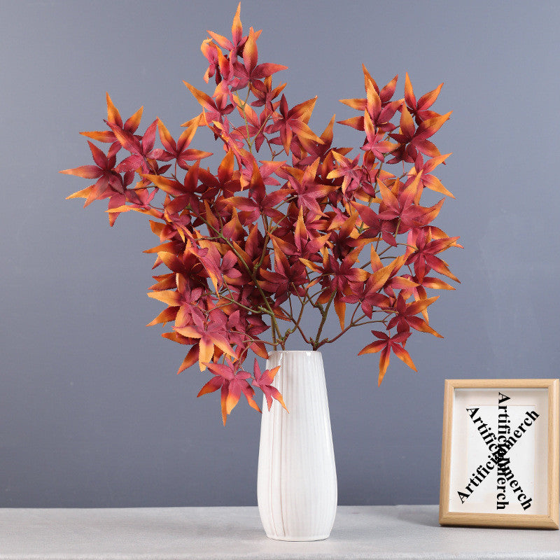 Feuilles d'érable artificielles d'automne en vrac de 28 pouces, tiges et branches pour la décoration d'automne de Thanksgiving en gros