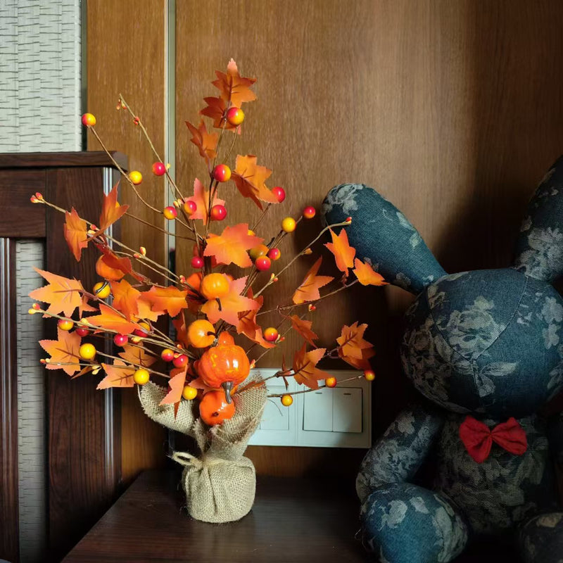 Érable artificiel de 16 pouces de haut avec lumières LED Décoration d'automne et d'hiver en gros