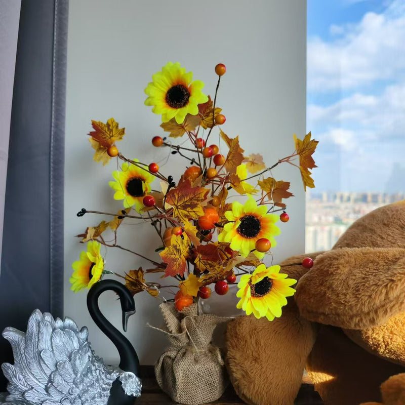 Érable artificiel de 16 pouces de haut avec lumières LED Décoration d'automne et d'hiver en gros