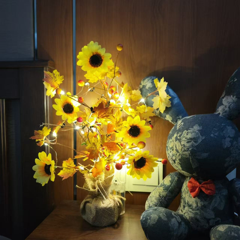 Érable artificiel de 16 pouces de haut avec lumières LED Décoration d'automne et d'hiver en gros