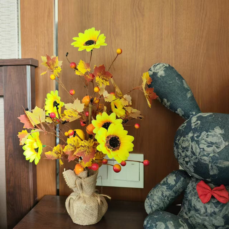 Érable artificiel de 16 pouces de haut avec lumières LED Décoration d'automne et d'hiver en gros