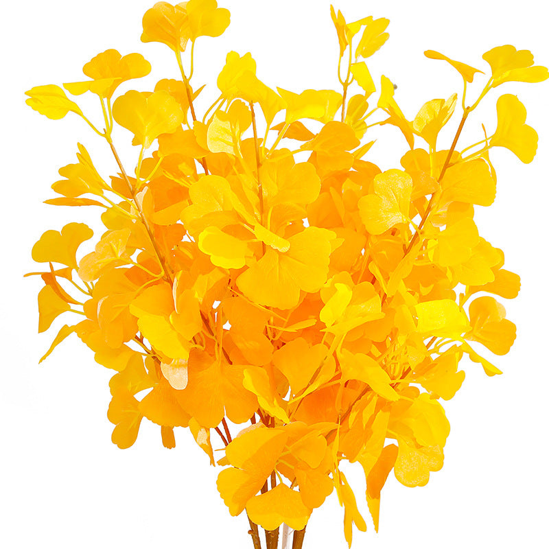 Branche de Ginkgo Biloba au toucher réaliste de 35 po en vrac, fausse plante artificielle en gros 