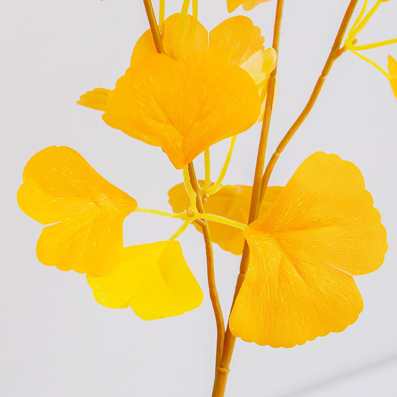 Branche de Ginkgo Biloba au toucher réaliste de 35 po en vrac, fausse plante artificielle en gros 