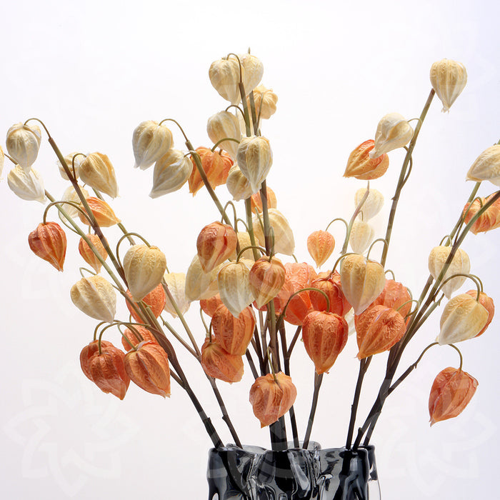 Bulk 27" Artificial Fall Tall Artificial Plants Cape Gooseberry Real Touch Stems Artificial Wholesale