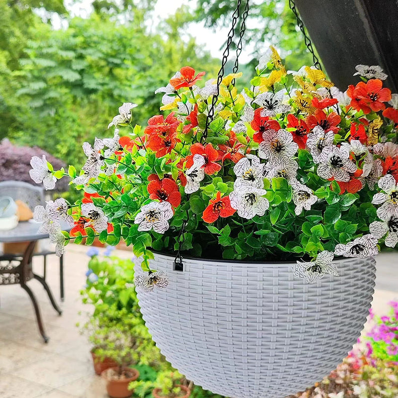 Clearance Bulk 12 Bundles Artificial Plants Flowers UV Resistant for Outdoors Planter Porch Patio Garden Wholesale