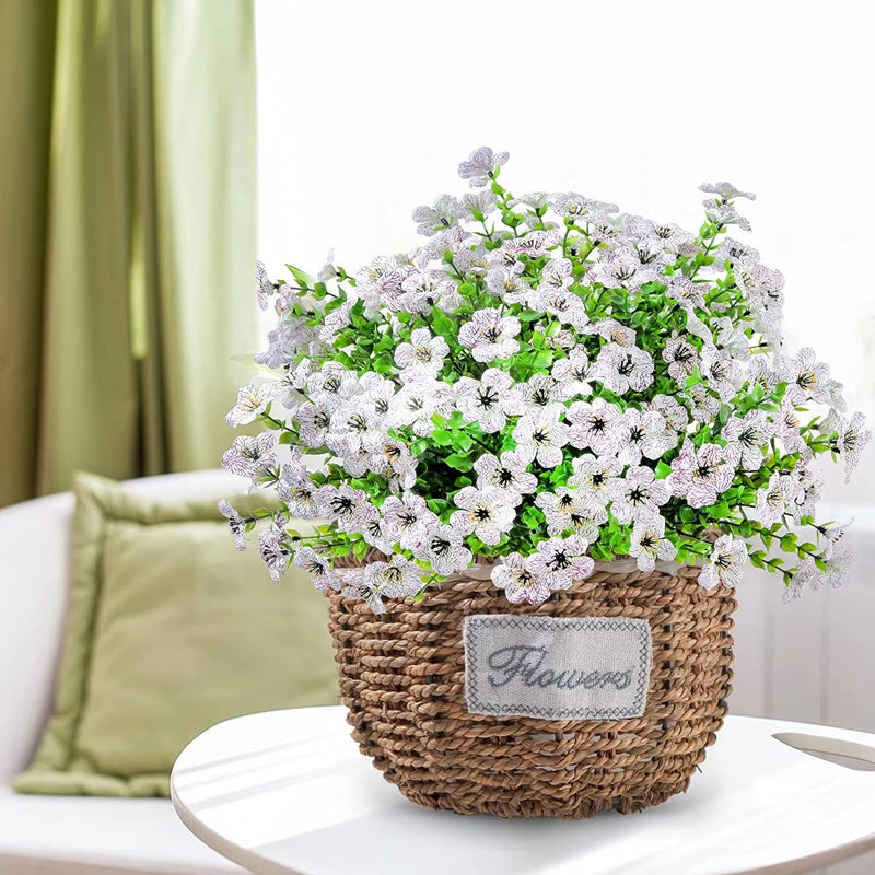 Clearance Bulk 12 Bundles Artificial Plants Flowers UV Resistant for Outdoors Planter Porch Patio Garden Wholesale