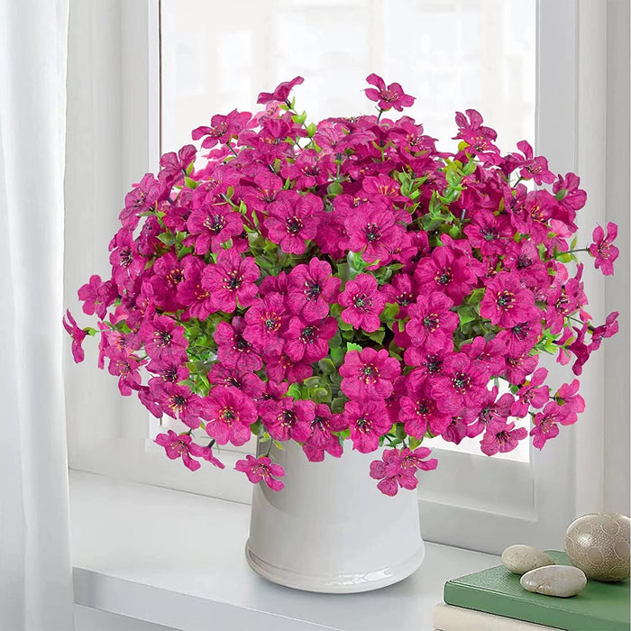 Bulk 12Pcs Artificial Faux Plants UV Resistant Flowers for Outdoor Spring Summer Decoration Wholesale
