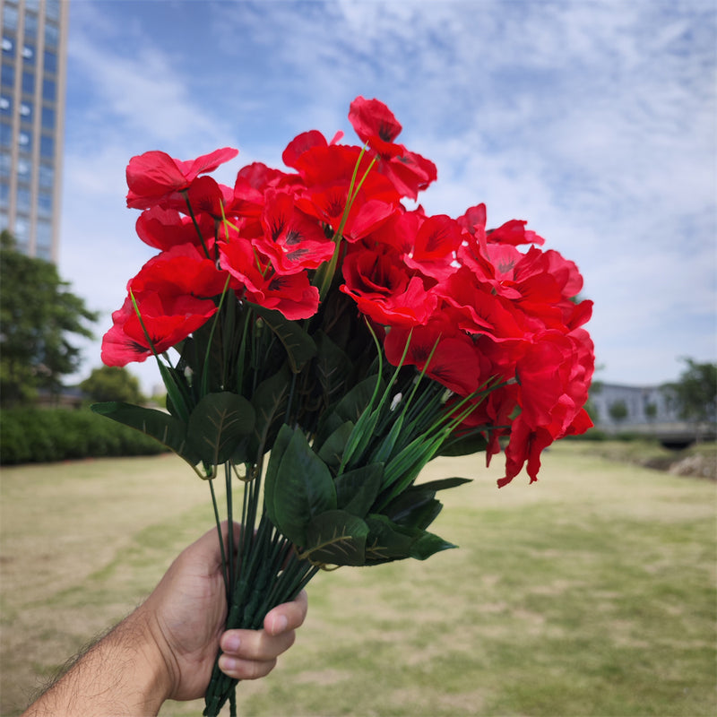 Clearance Bulk 8pcs Pansy Bushes Plants for Outdoors UV Resistant Pansy Silk Flowers Wholesale