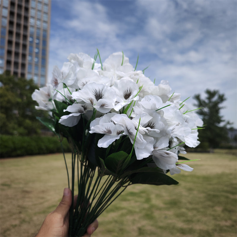 Clearance Bulk 8pcs Pansy Bushes Plants for Outdoors UV Resistant Pansy Silk Flowers Wholesale