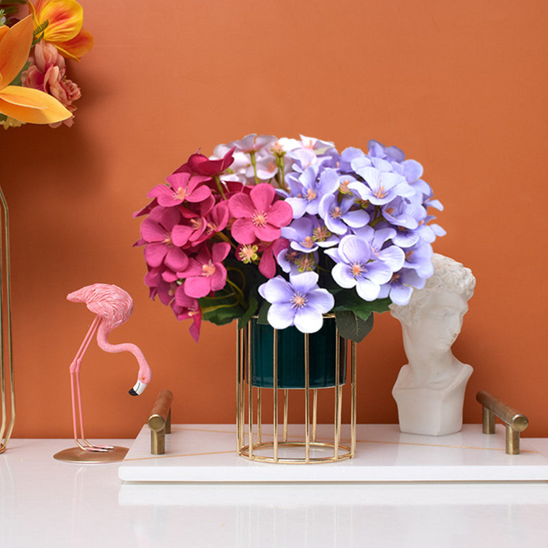 Flores artificiales a granel de 9 ", arbusto de begonia, venta al por mayor