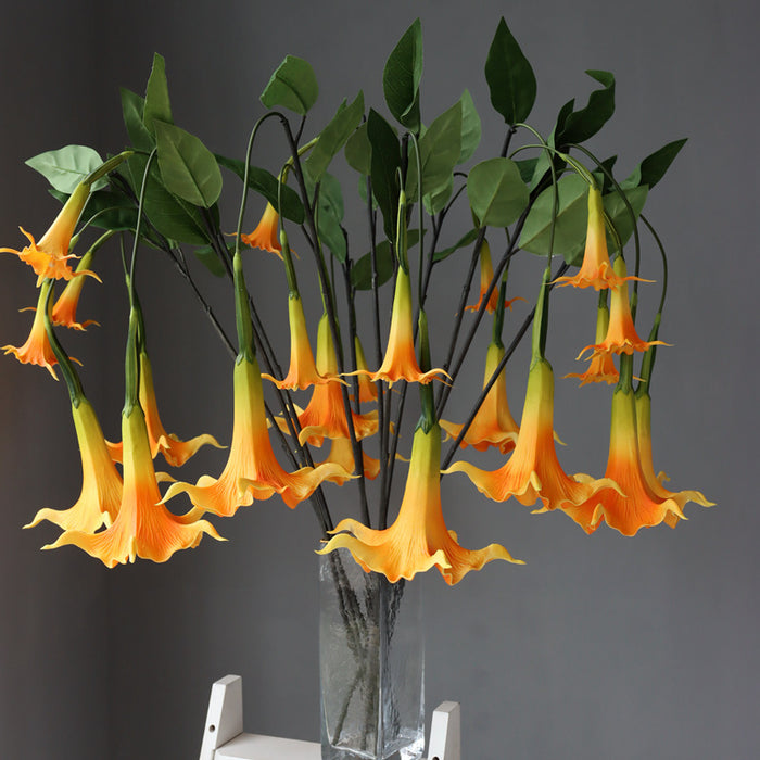Bulk 2Pcs 32" Datura Long Stems Real Touch Flowers Artificial Wholesale