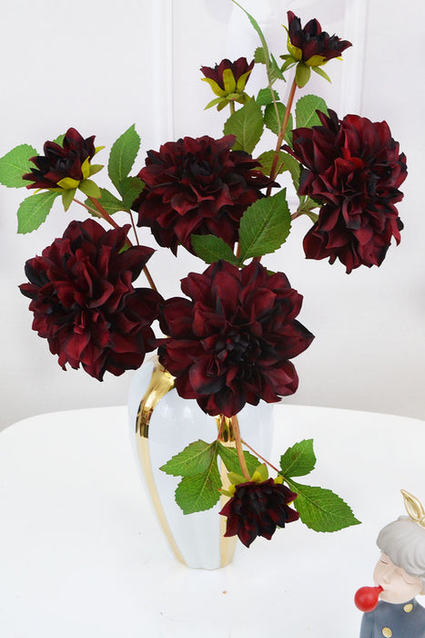 Bulk 24" Artificial Flowers Silk Dahlia Long Stem or Wedding Bouquets Fall Decor Wholesale