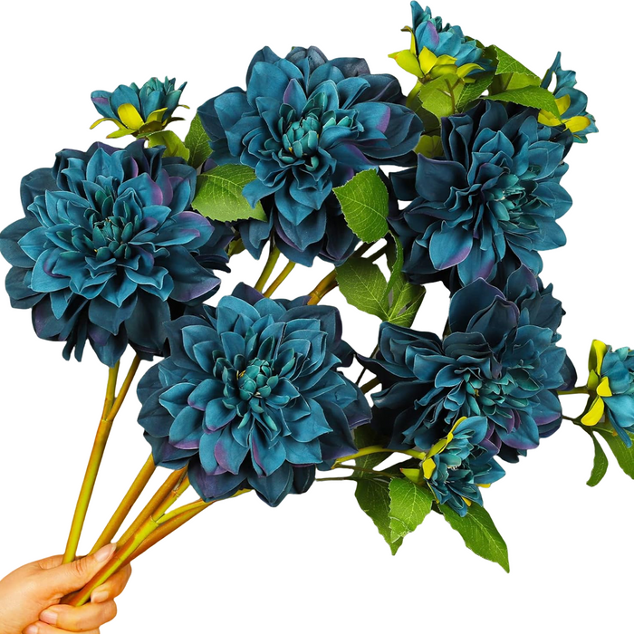 Bulk 24" Artificial Flowers Silk Dahlia Long Stem or Wedding Bouquets Fall Decor Wholesale