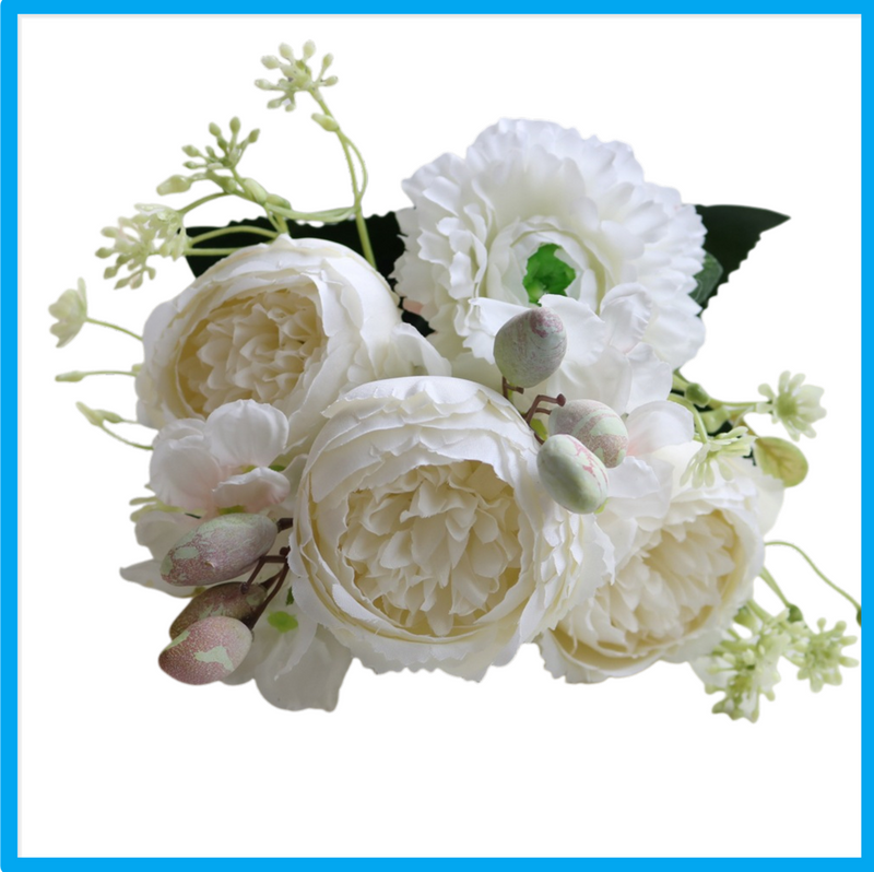 Bulk 12" Peony Bush Bouquet Artificial Silk Flowers For Wedding Centerpieces Wholesale