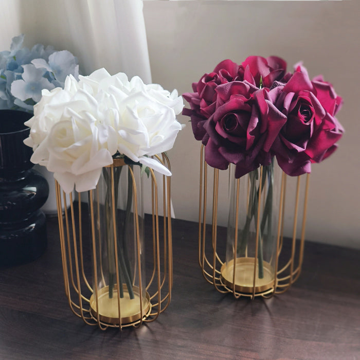 Bulk 8" Artificial Flowers in Vase Rose Bouquets Real Touch Floral Arrangement Wholesale