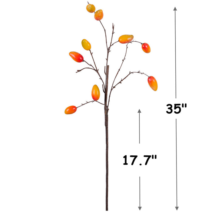 Bulk 35" Artificial Fruit Branches Mango Spray Stems Lifelike Model for Vase Home Party Decoration Wholesale
