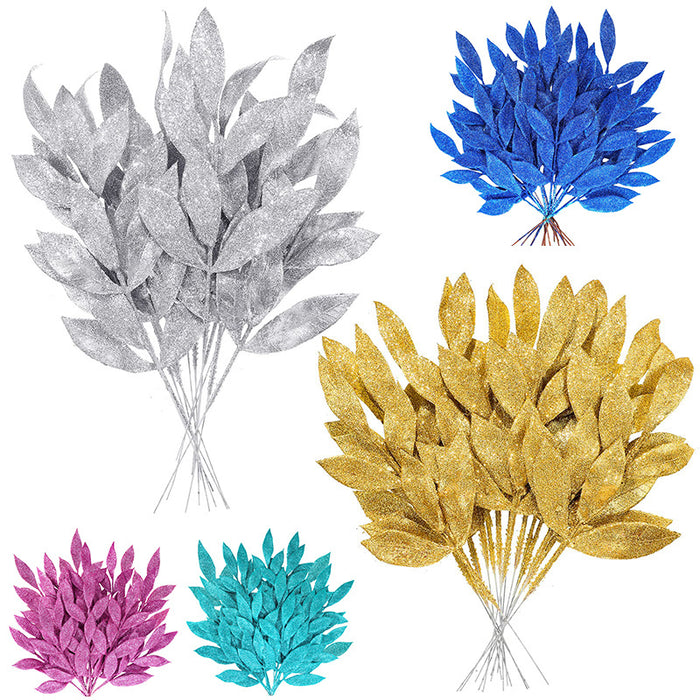Artificial Gold Flowers Leaves, Gold Leaves Flower Crafts