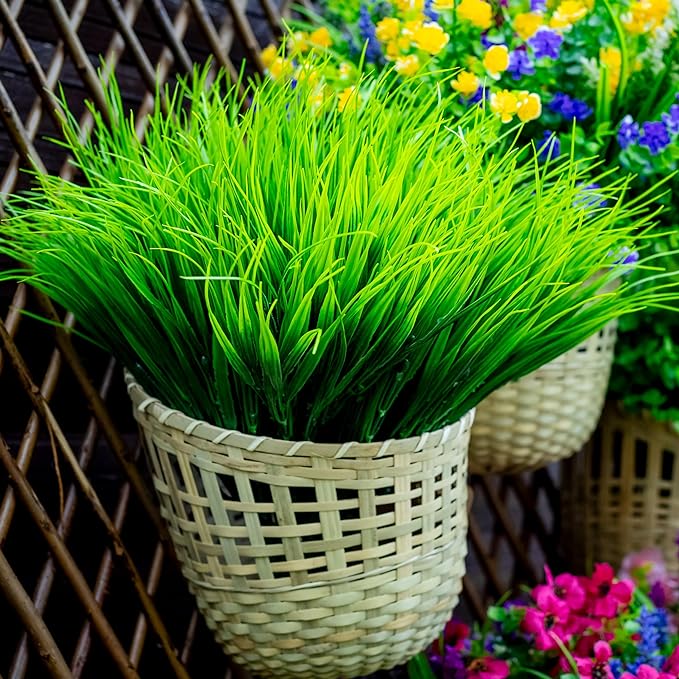 Bulk 15.7" UV Resistant Grass Artificial Plants Greenery Bush for Outdoors Wholesale