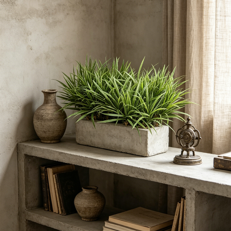 grass looking indoor plant Premium 15.7" Real Touch Grass Stems