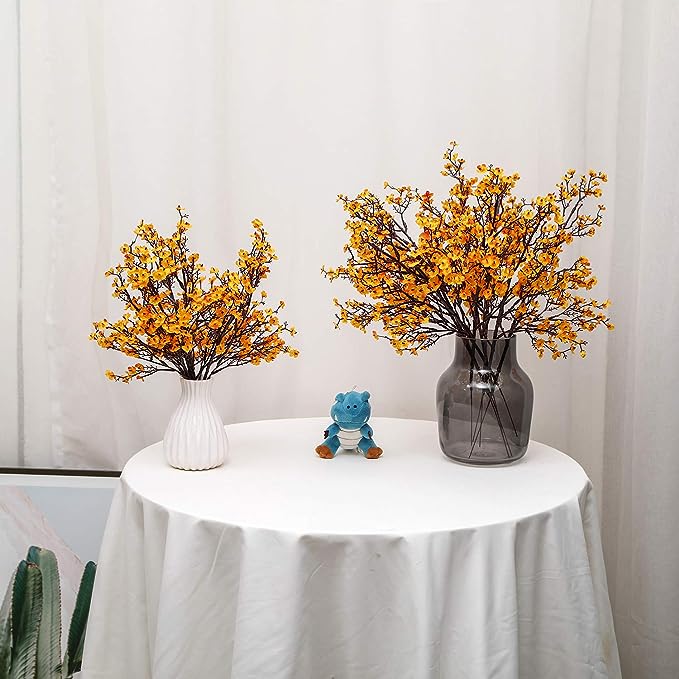 15 Pcs Babys Breath Artificial Flowers Gypsophila Bouquets Bulk Real Touch  Fake Silk Flowers for Home Wedding DIY Floral Arrangement Kitchen Table
